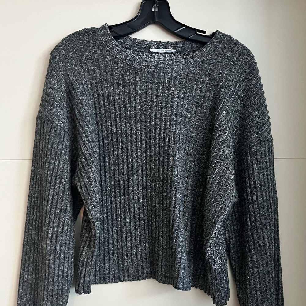 Zara Charcoal Ribbed Sweater